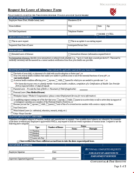 leave of absence template template