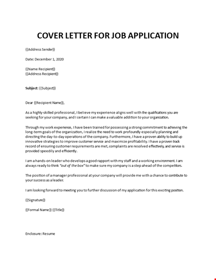 job application format template