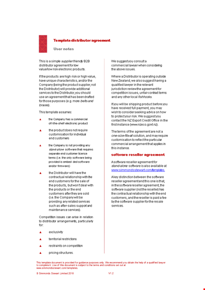 distribution agreement for company: products, clauses, and distributor template