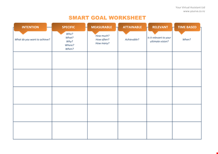 create relevant smart goals with our virtual assistant - download template template