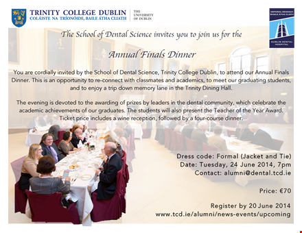 join us for an unforgettable formal annual dinner - celebrating science and dentistry in school template