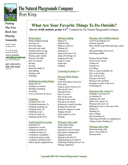 favorite things to do list template
