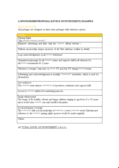 sponsorship letter template for acknowledgement, support, advertising, and packages template