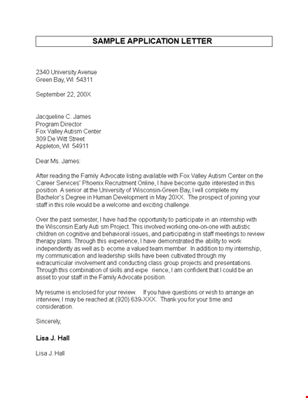 formal job application letter format - university staff green through autism template