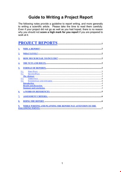 project report writing format - structure, steps, and formatting | get professional results template