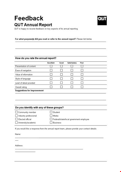 feedback report template template