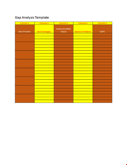 efficient gap analysis template | analyze with columns template