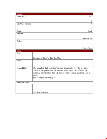 use case template - create effective use cases | template template