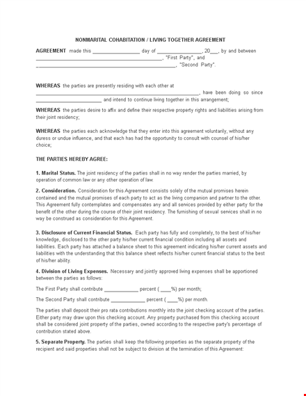 protect your assets with our cohabitation agreement template template