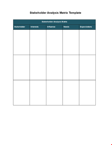 stakeholder analysis matrix template template