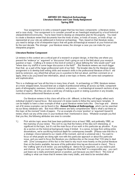 historical literature review example template