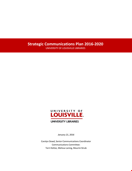 strategic communications plan template template