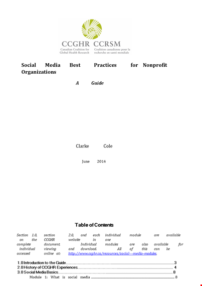 non profit social media strategic plan template