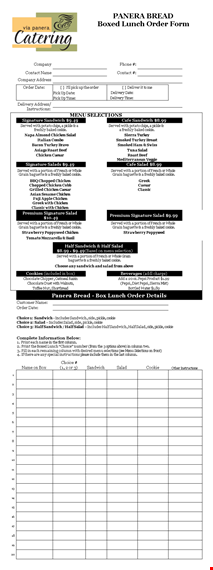 catering order form template excel template