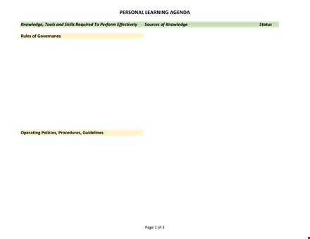 personal learning - expand your knowledge with effective tools and a personal agenda template