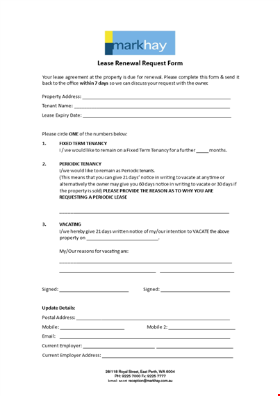 lease renewal letter template template