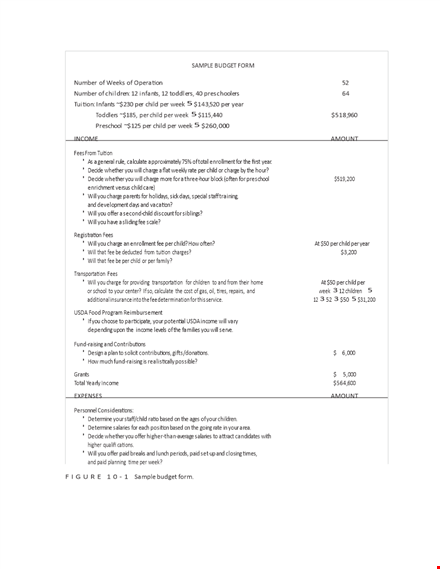 operating expense budget template - free sample to manage your budget template
