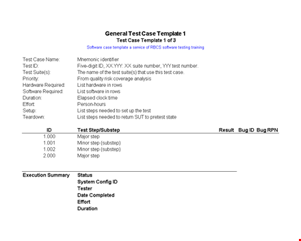 efficient software test case template | test suite included template