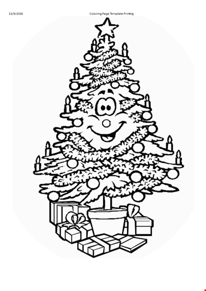 christmas tree coloring pages template