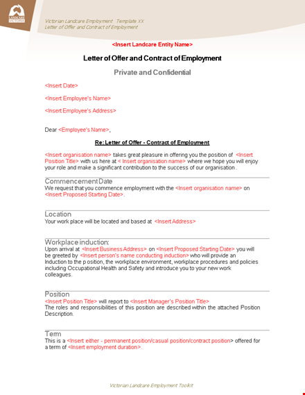 employment offer letter with leave policy template