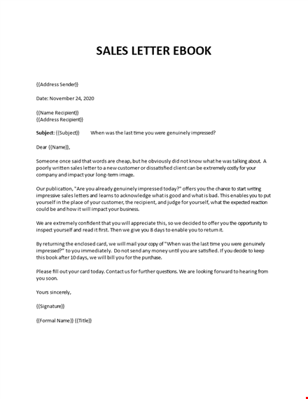 promotional letter ebook template