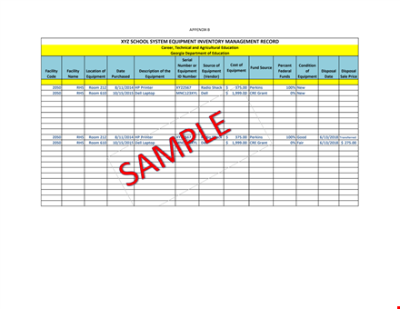 school inventory system - effective management and control of inventory | sample appendix template