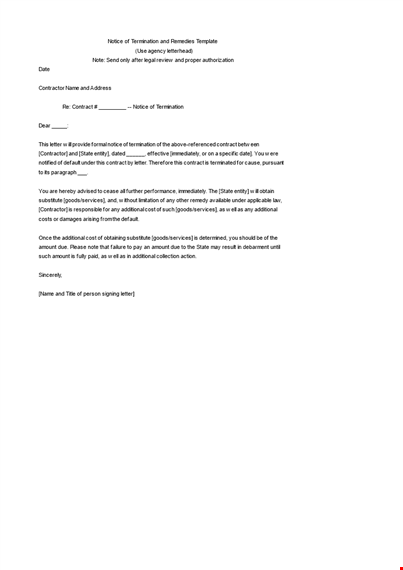 notice for termination letter template template