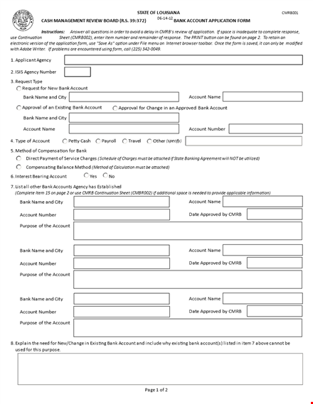 cmrb bank account application form cmrb template