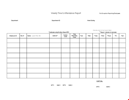 employee weekly template