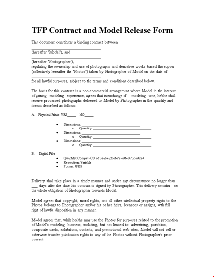 agree to photograph with confidence: model release form and contract template