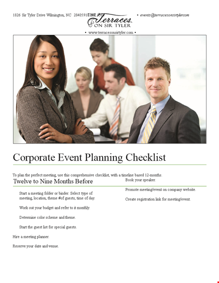 corporate event planning checklist template template