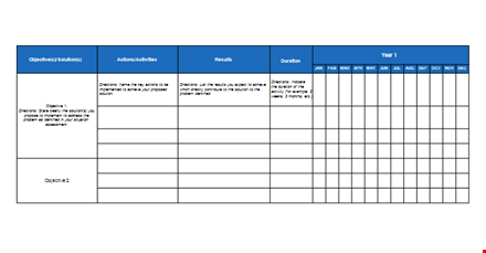 work plan template - streamlining projects, activities, and solutions with duration & results template