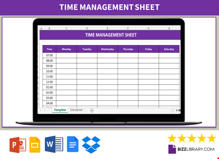 time management worksheet template