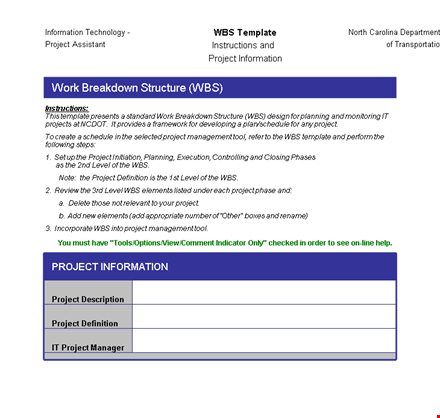 download our project work breakdown structure template for efficient level-wise breakdown template
