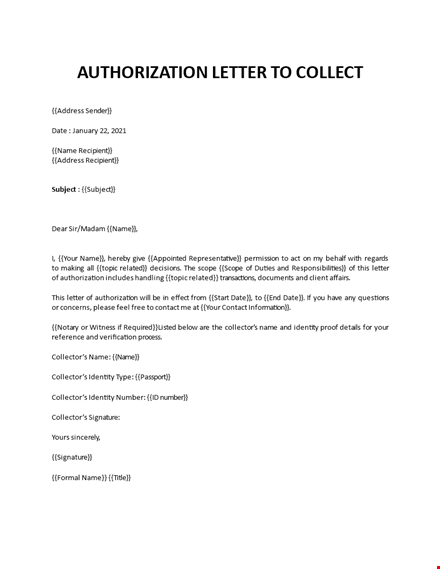 authorization letter template