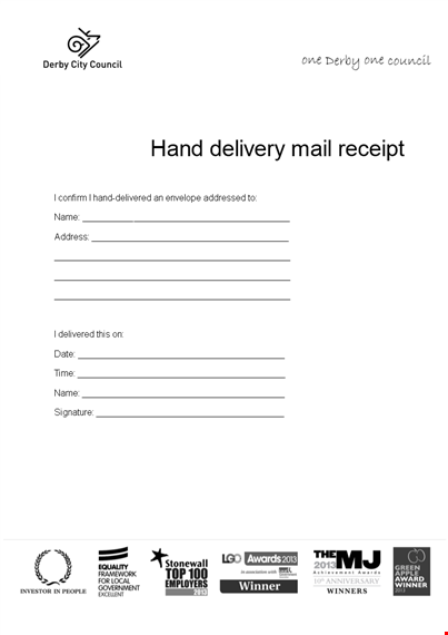 hand delivery template