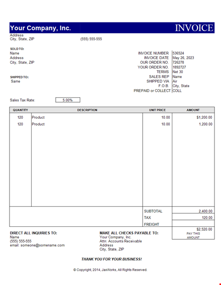 invoice template for small businesses template