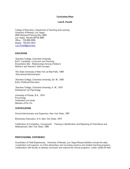 curriculum vitae in pdf template