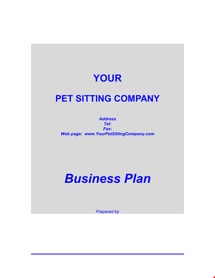 pet daycare business plan - grow your company with a professional pet sitting business plan template