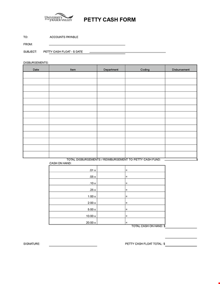 efficient petty cash log for smooth disbursements | get yours now template