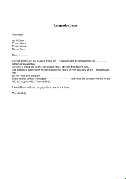 nurse resignation letter with personal reason template