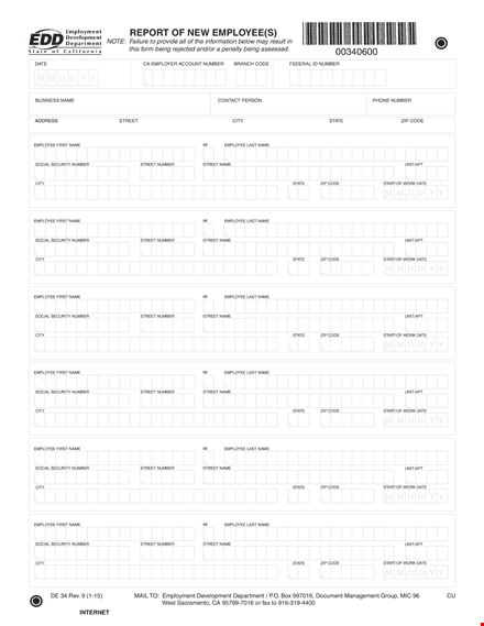 employee report | number, street | generate new employee report template