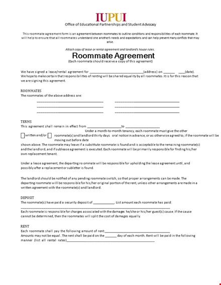 create a responsible living space with our roommate agreement template template