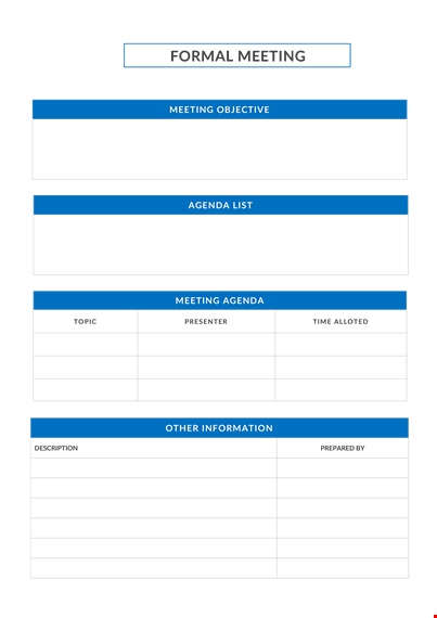 formal agenda template template