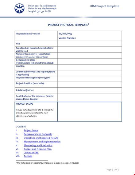 project proposal template - describe and implement template