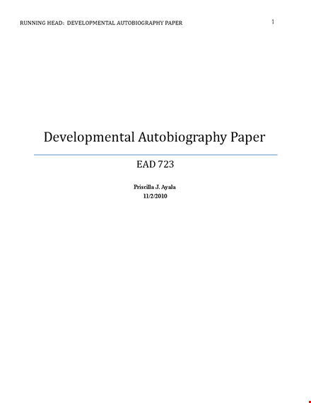 developmental autobiography example template