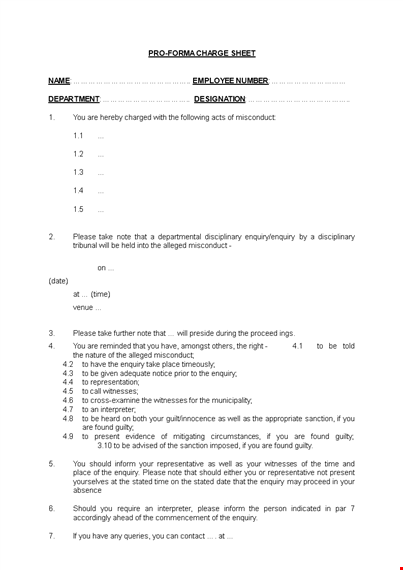 employee charge template