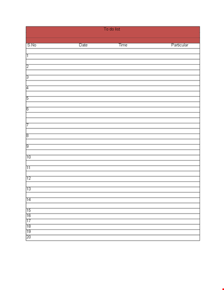 basic todo list in word template