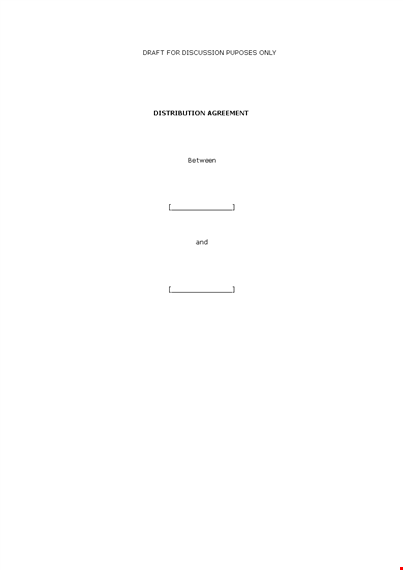 distribution agreement: company's products distribution agreement with distributor template