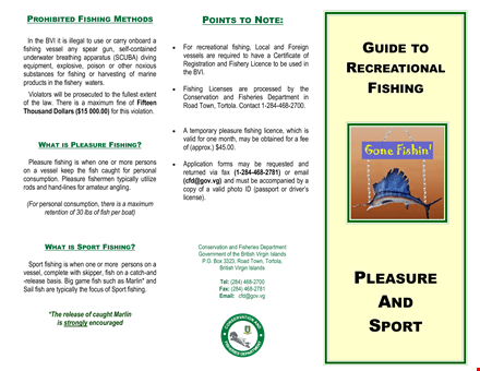 recreational fishing brochure template